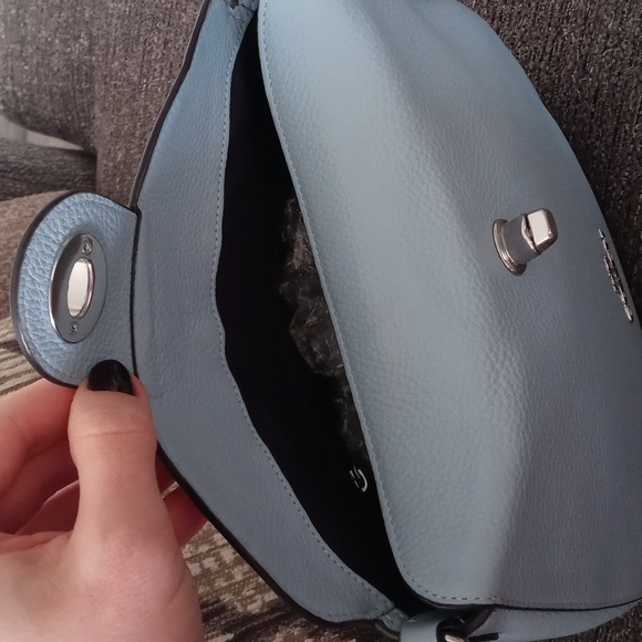 ๐Coach๐ - Waterfall Blue/Silver Ella Hobo Convertible Crossbody Bag - Picture 13 of 15